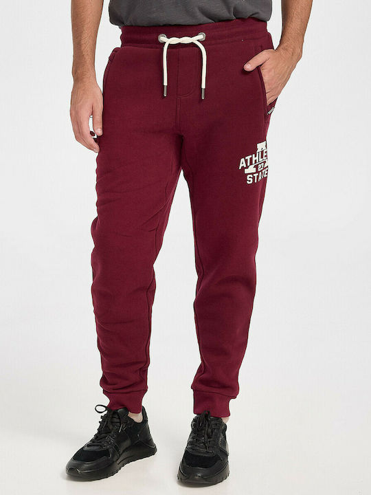 Superdry Men's Sweatpants with Rubber Burgundy