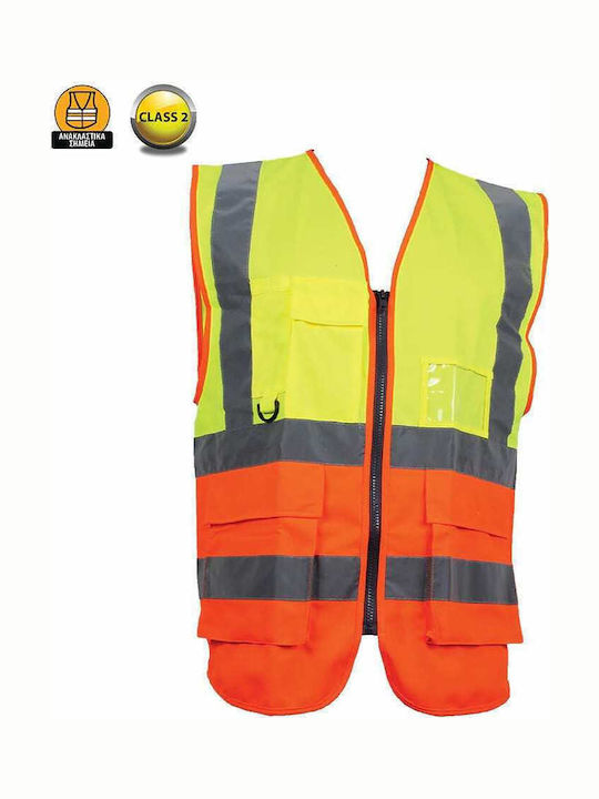 Γιλέκο Ασφαλείας - Εργασίας Φωσφοριζέ Κίτρινο - Πορτοκαλί με Τσέπες & Φερμουάρ Blackrock