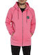 Vinyl Art Clothing Men's Cardigan with Hood & Pockets Pink