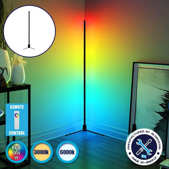 GloboStar LED Stehleuchte H150cm. mit RGBW Licht 150lm Schwarz