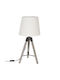 Atmosphera Wood Table Lamp for Socket E27 with White Shade and Gray Base