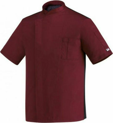 Egochef Haina Cămașă de bucătar 100% Bumbac Unisex Burgundy cu Mâneci scurte Ottavio