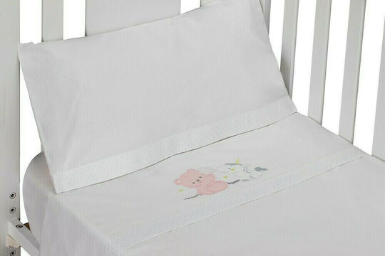 Interbaby Unicornio Baby Sheets Set Crib Cotton Fitted Pink 70x140cm 3pcs