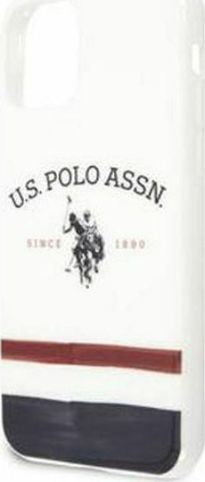 U.S. Polo Assn. Tricolor Blurred Cover Задна корица Пластмаса Бял (iPhone 11 Pro Max)
