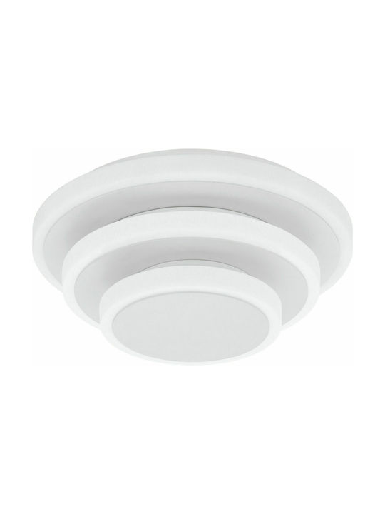 Eglo Elgvero Μοντέρνα Μεταλλική Πλαφονιέρα Οροφής με Ενσωματωμένο LED σε Λευκό χρώμα 25cm