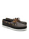 Dallas Men's Leather Boat Shoes Brown / White