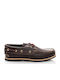 Dallas 2 Δερμάτινα Ανδρικά Boat Shoes σε Καφέ Χρώμα