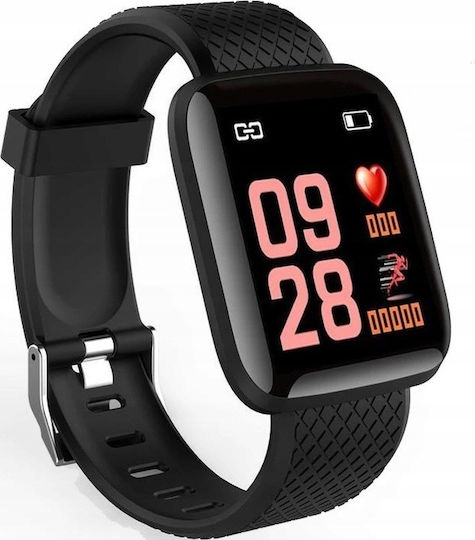 M116 Smartwatch with Heart Rate Monitor (Black)