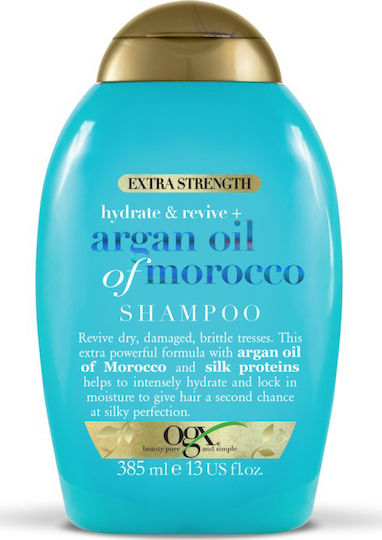 OGX Argan Oil Of Morocco Σαμπουάν Αναδόμησης/Θρέψης & Ενυδάτωσης για Όλους τους Τύπους Μαλλιών 385ml