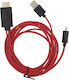HDMI 1.4 Hochgeschwindigkeits 1080p 120Hz Kabel HDMI-Stecker - MHL 1m Rote