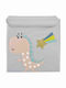 Potwells Children's Folding Storage Box made of Fabric Dinosaur Gray 33x32x32cm 1pcs