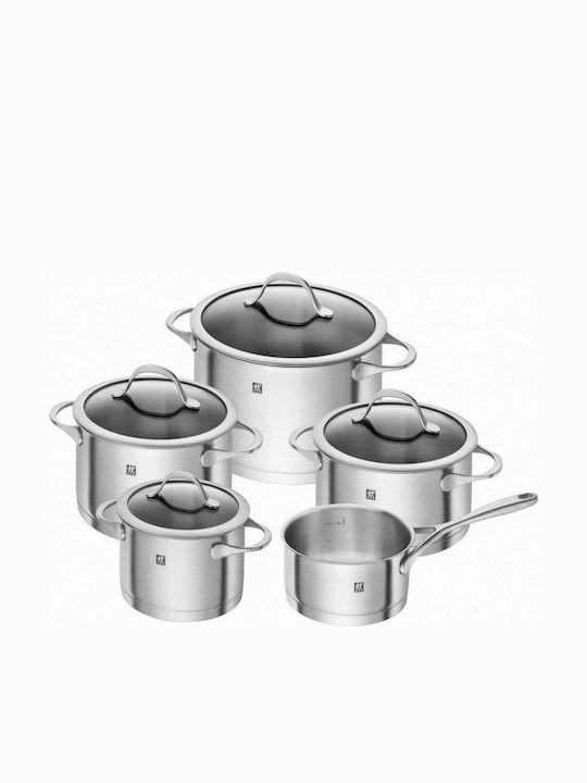Zwilling J.A. Henckels Essence Cookware Set of Stainless Steel with No Coating Silver 9pcs