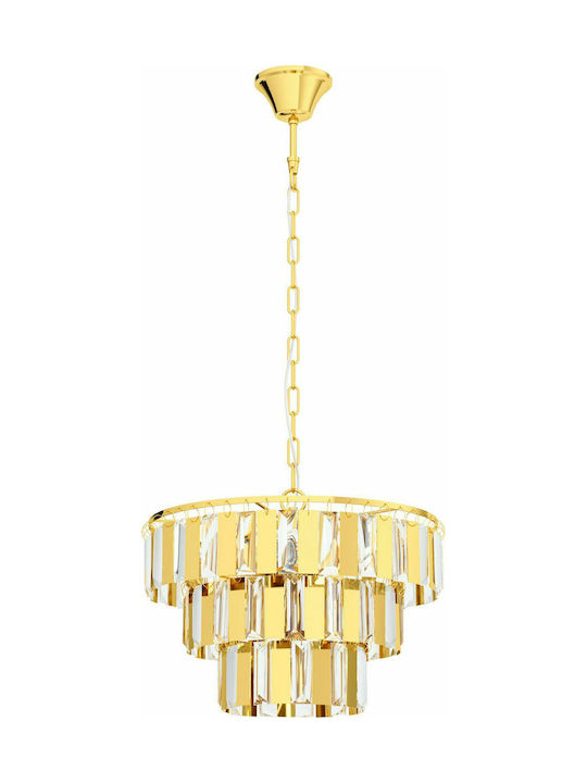 Eglo Erseka Chandelier with Crystals 5xE14 Gold 38cm 99098