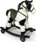 Avra Toys Fabric Rocking Toy Horse with Sounds & Wheels White