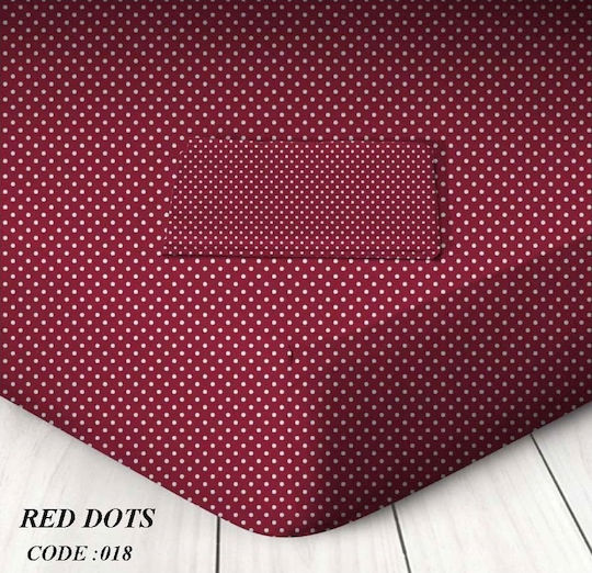 Marwa Sheet King Size with Elastic 180x200+25cm. Red Dots