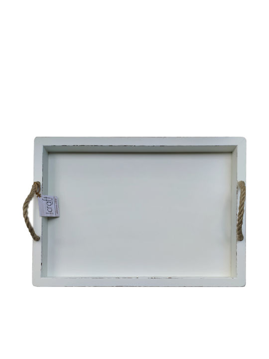 Korres Craft Vintage Lemnos Dreptunghiular Tavă de Servire cu Mânere White-Chocolate 44.5x32x4.5cm 1buc