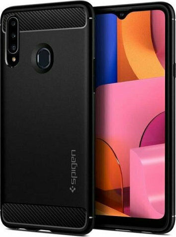 Spigen Rugged Armor Back Cover Σιλικόνης 2mm Μαύρο (Galaxy A20s)