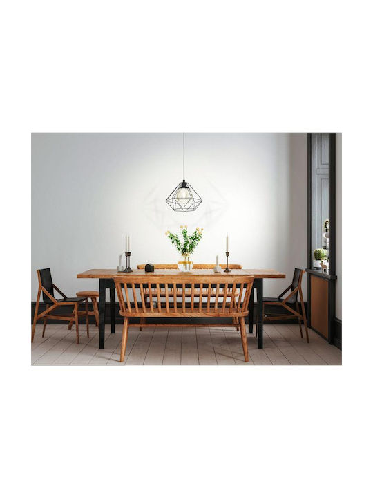 Eglo Vernham Pendant Light Black Grid with Socket E27 32.5cm