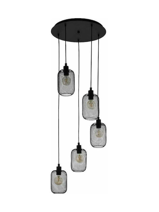 Eglo Wrington Pendant Chandelier Grid for 5 Bulbs E27 Black