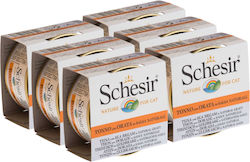 Schesir Nature for Cat Nasses Katzenfutter für Katze in Dose mit Meerbrasse und Thunfisch 6x70gr 55061206