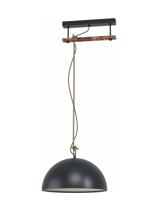 Eglo Hodsoll Pendant Light Single-Light Bell for Socket E27 Black