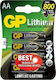 GP Batteries Μπαταρίες Λιθίου AA 1.5V Μιας Χρήσης (High Performance) 4τμχ