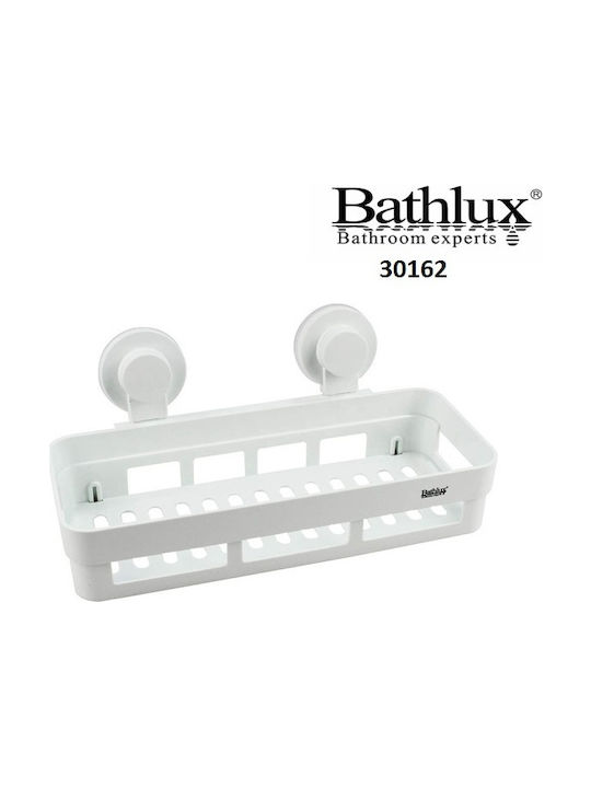 Bathlux 30162 Wandmontiert Schwamm-Halter Kunststoff mit Saugnapf Weiß