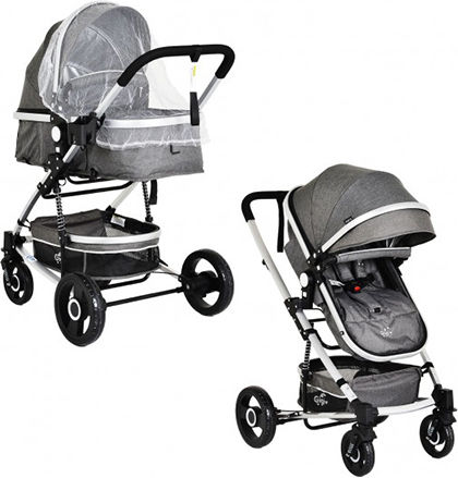 Moni Gigi 2 in 1 Baby Stroller Suitable for Newborn Dark Grey 12.5kg