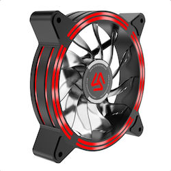 Alseye Halo 4.0 Case Fan 120mm με Κόκκινο Φωτισμό και Σύνδεση 4-Pin Molex / 3-Pin