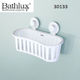 Bathlux 30133 Plastic Sponge Holder Wall Mounted with Suction Cup White