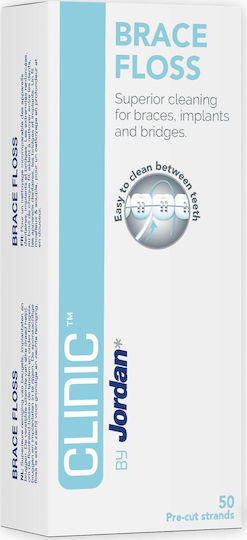 Jordan Clinic Brace Pre-cut Dental Floss 50pcs
