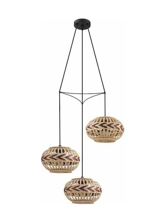 Eglo Dondarrion Pendant Light Three-Light for Socket E27 Beige