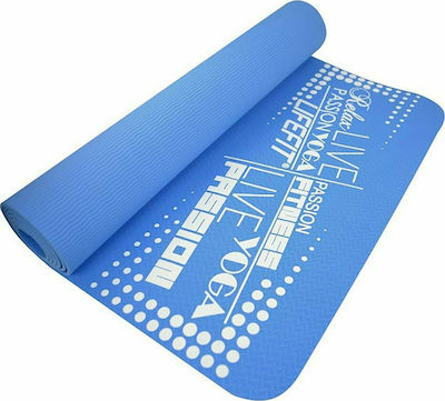 Lifefit Yoga/Pilates Mat Blue (183x61x0.4cm)