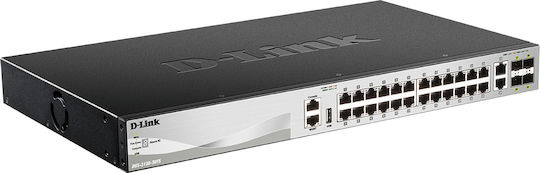 D-Link DGS-3130-30PS Управление на L3 PoE+ Switch с 24 Портове Гигабитови (1Gbps) Ethernet и 4 SFP Портове