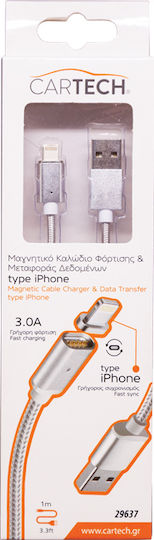Cartech Magnetisch Abnehmbar USB-A zu Lightning Kabel Rosa 1m (29637)