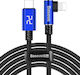 Baseus MVP Elbow Împletit / Unghi (90°) USB-C la Cablu Lightning 18W Albastru 2m (CATLMVP-B03)