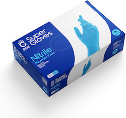 GMT Super Gloves Γάντια Νιτριλίου Χωρίς Πούδρα σε Μπλε Χρώμα 100τμχ