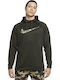 Nike Therma Training Ανδρικό Φούτερ Dri-Fit με Κουκούλα και Τσέπες Fleece Χακί