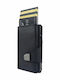 & Slide Pocket Coin Nappa Leather Men's Wallet Cards with RFID and Slide Mechanism Brown