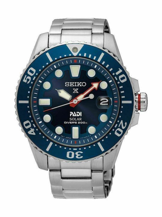Seiko Prospex Padi Men's Watch 43.5mm Solar with Silver Metal Bracelet