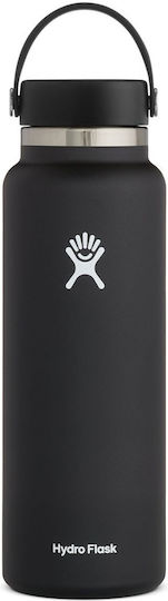 Hydro Flask Sticlă Termosuri Si Cani Termos Gura Largă Oțel Inoxidabil Fără BPA 1.2lt Neagră
