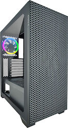 Azza Hive 450 Gaming Midi Tower Computer Case with Window Panel and RGB Lighting Black