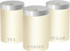 Berlinger Haus Passion Collection Set of 3 Jars for Coffee Sugar Tea with Lid Made of White Stainless Steel 11x11x17.8cm 3 Pieces