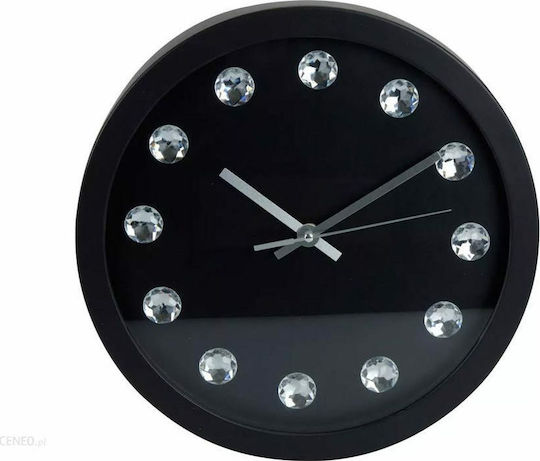 Metallische Wanduhr Schwarz Ø30cm