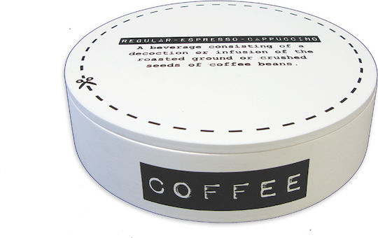 Zaros Coffee Box with Lid Wooden White 17x17x17cm 1 Piece