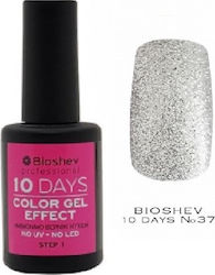 Bioshev Professional 10 Days Color Gel Effect Glitter Βερνίκι Νυχιών Μακράς Διαρκείας Γκρι 037 11ml