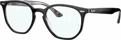 Ray Ban Hexagonal Plastic Eyeglass Frame Black RB7151 8089