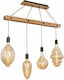 Globo Lighting Visso Pendant Chandelier Rail for 4 Bulbs E27 Black