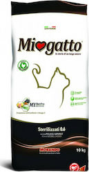 Miogatto Sterilised 0.6 Dry Food for Adult Sterilized Cats with Sensitive Urinary with Corn / Chicken 10kg
