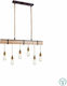 Globo Lighting Mucha Hängelampe Braun Schiene für 6 Lampen E27 100x80cm.